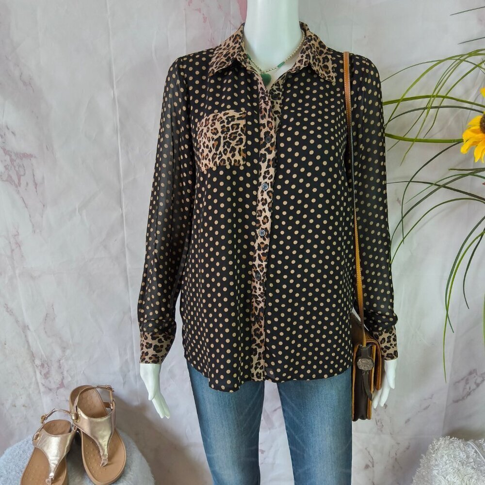 Vintage leopard print blouse